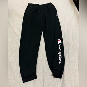 Champion Kids Black Joggers with Logo